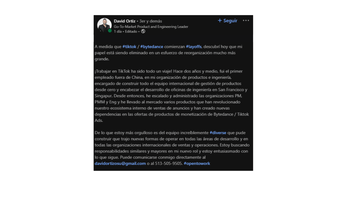 Despidos en TikTok