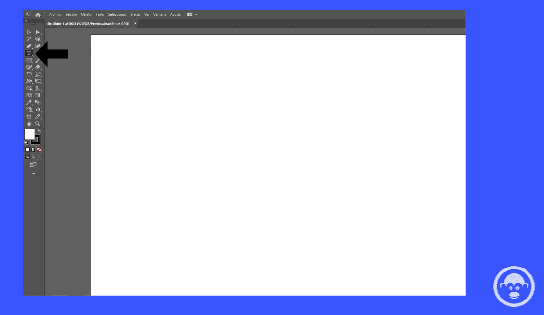 escribir el texto illustrator
